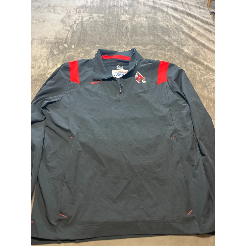 Nike Running Pullover 1/4 Zip Long Sleeve Shirt Gray Tax Act Bowl Xl